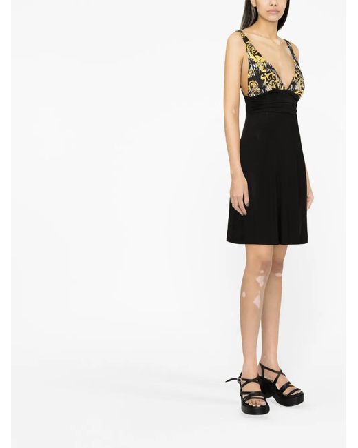 Versace Black Logo-print Minidress