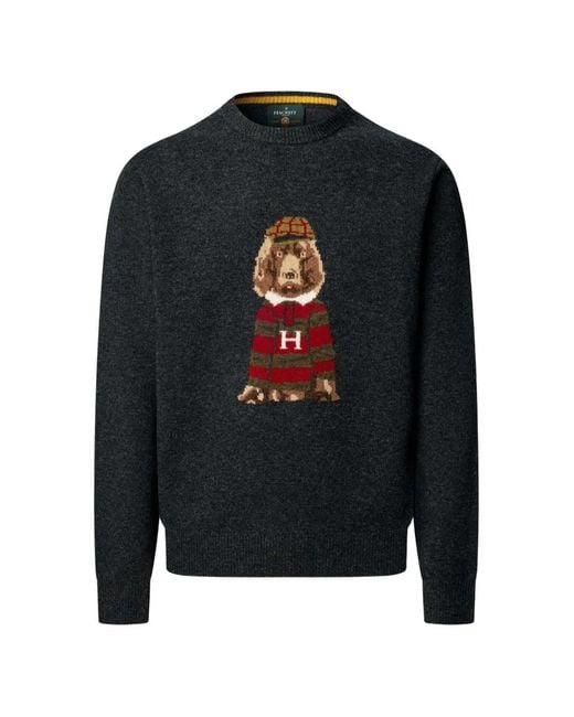 Hackett Harry Strickpullover Mit Grafischem Print in Black für Herren