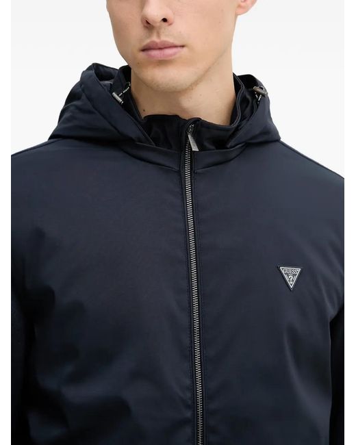 Guess Blue Zip Hooded Jacket for men