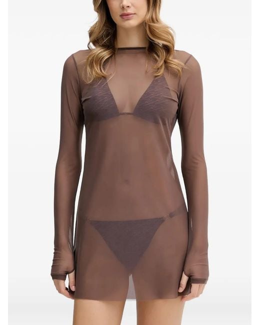 Bondeye Brown Gisele Open-Back Mini Dress