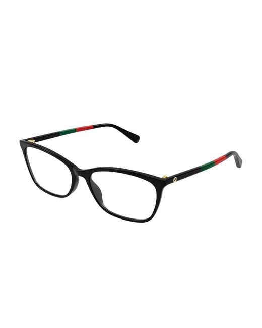 Gucci Black Rectangle-Frame Glasses
