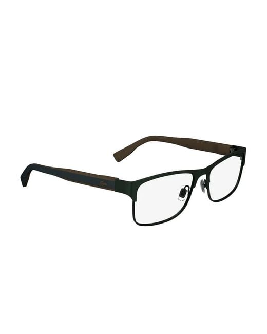 Lacoste Brown Rectangle Metal Glasses for men
