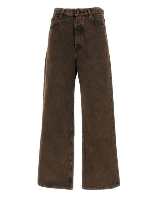FRAME Brown Five-Pocket Wide-Leg Jeans