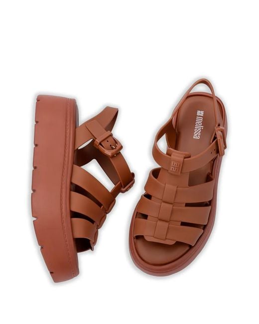 Melissa Brown Up Platform Buckle Sandals