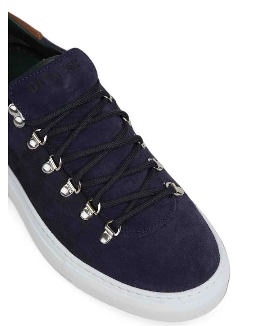 Diemme Blue Marostica Suede D-Ring Sneakers for men