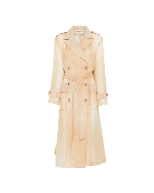 ERMANNO FIRENZE White Double-Breasted Belted Jacket
