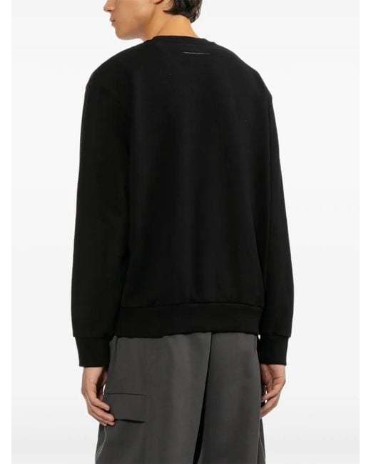 MM6 by Maison Margiela Black Logo-Print Sweatshirt for men