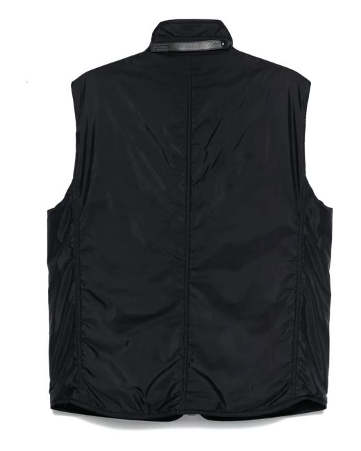 Tom Ford Black Leather-Trimmed Zip-Front Vest for men