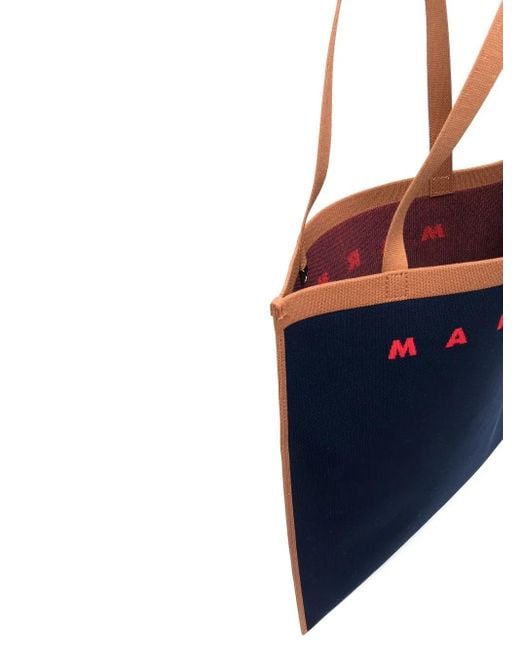 Sac Cabas À Logo En Intarsia Marni pour homme en coloris Blue