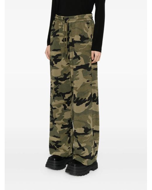 Mini Cream Green Camouflage-Print Track Pants