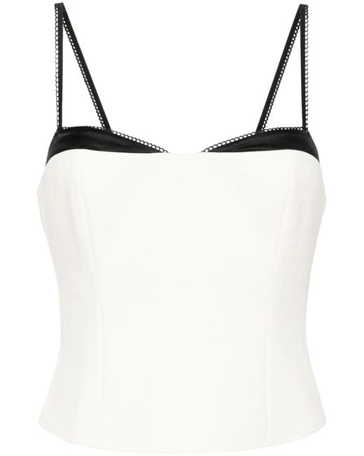 Reformation White Melanie Sweetheart Neck Top