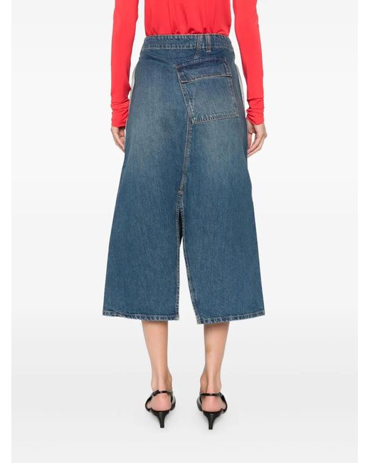 Victoria Beckham Blue Denim A-Line Skirt