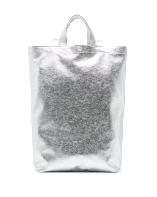 Marsèll Gray Metallic-Finish Tote Bag