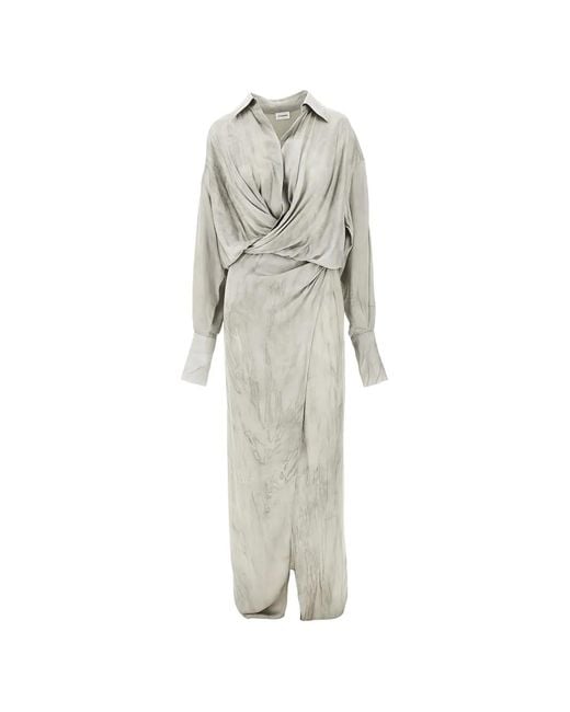 ANDAMANE White Twisted Shirt Dress