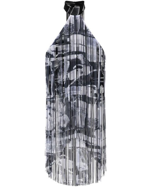 Top con frange X-ray di Off-White c/o Virgil Abloh in Black
