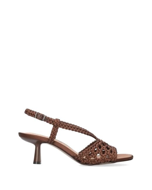Bibi Lou Brown Woven-Strap Sandals
