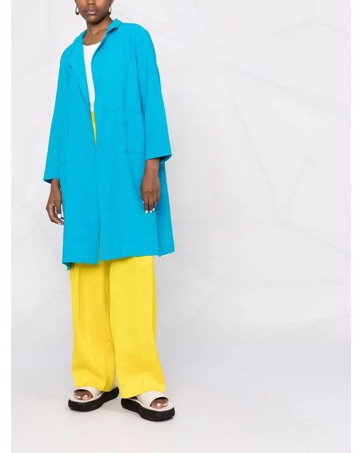 Daniela Gregis Blue Oversized Open Front Coat