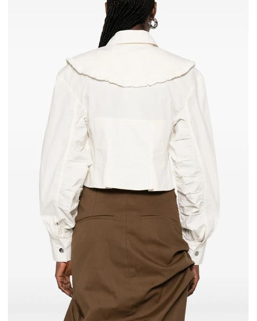 Ganni White Poplin Jacket