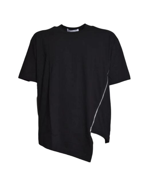 Comme des Garçons Black Asymmetric Zip-Detail T-Shirt for men