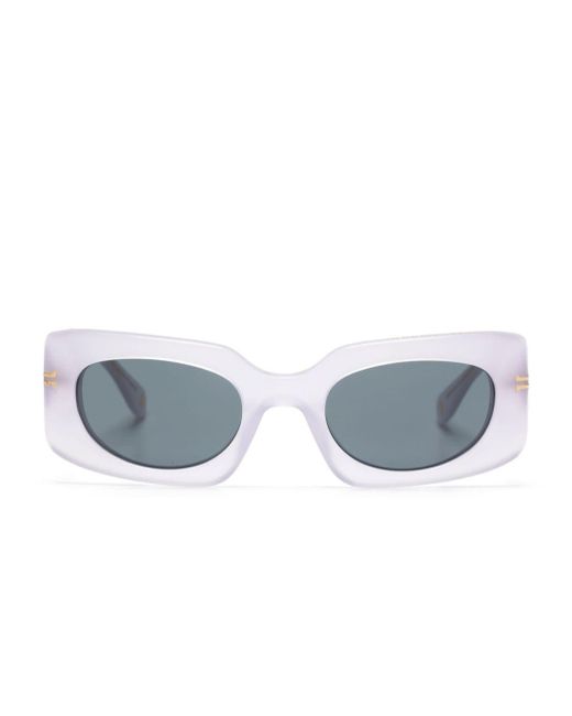 Marc Jacobs Blue Logo-engraved Rectangular-frame Sunglasses