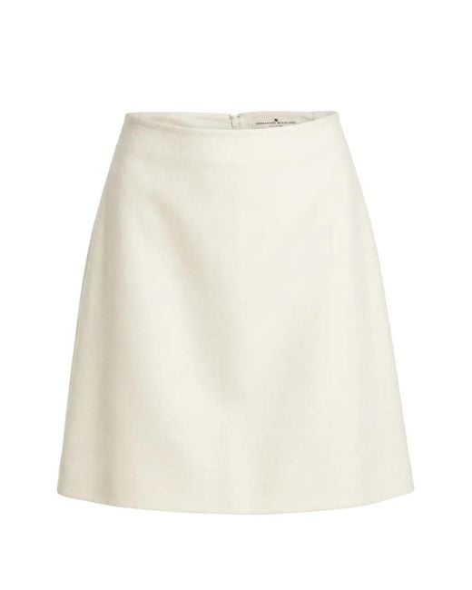 Ermanno Scervino White A-Line Wool Mini Skirt