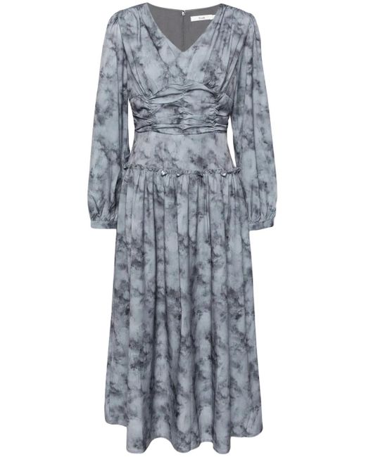 B+ AB Gray Marble Pattern Maxi Dress