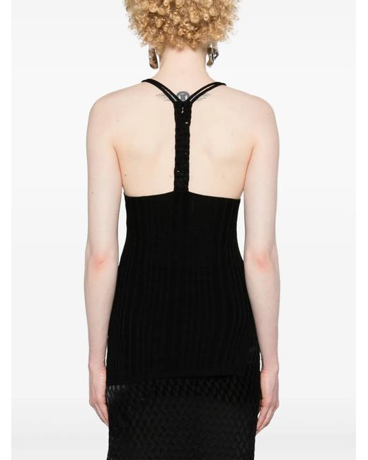 Isabel Marant Black Debra Fine-Ribbed Tank Top