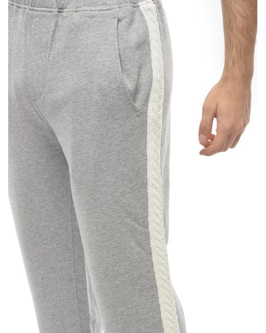 Neil Barrett Gray Cable-Knit-Stripe Track Pants for men