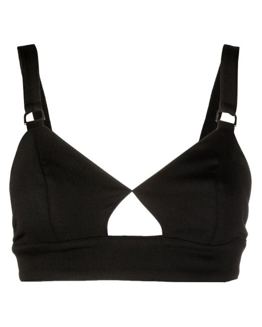 Remain Black Biena Cut-Out Crop Top