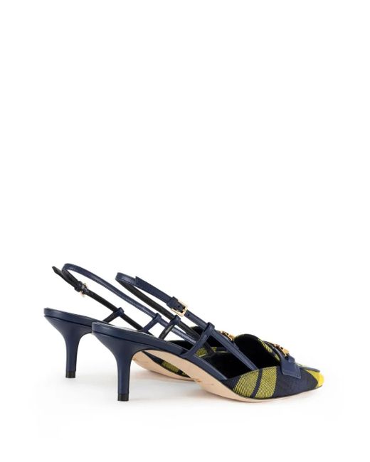Elisabetta Franchi Blue Tartan Pumps