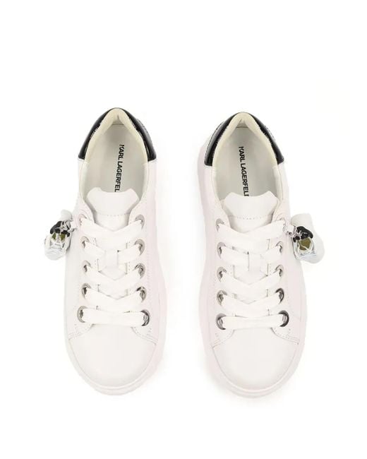 Baskets Kapri En Cuir Verni Karl Lagerfeld en coloris White