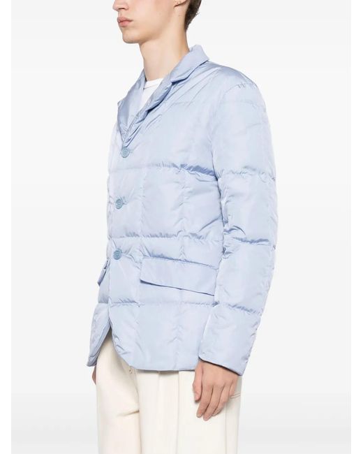 Aspesi Blue Padded Single-Breasted Blazer for men