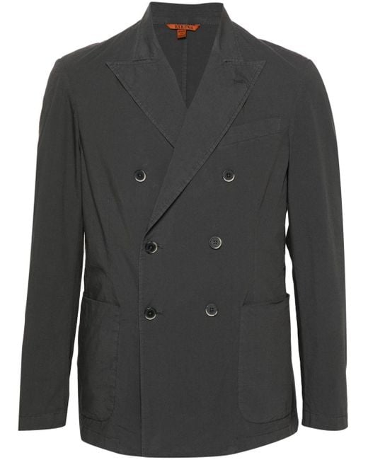 Barena Gray Double-Breasted Poplin Jacket for men