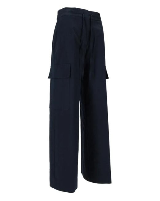 P.A.R.O.S.H. Blue Drawstring-Fastening Cargo Pants