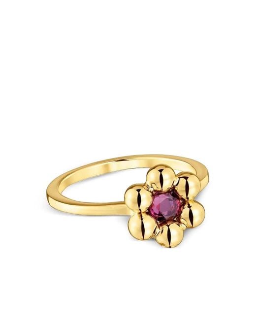 Anillo con motivo floral y cuentas Tous de color Metallic