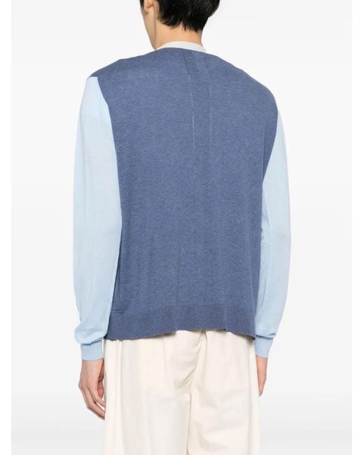 Private Stock Blue The Harold Colour-Block Cardigan for men