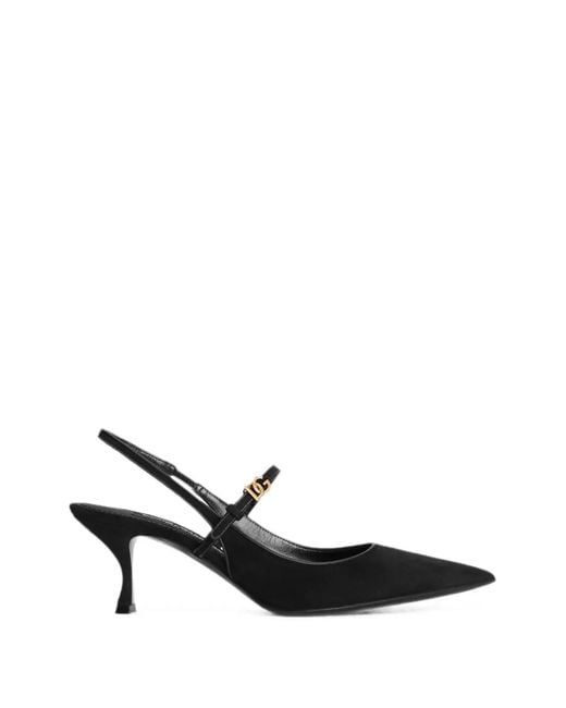 Dolce & Gabbana Black Suede Slingback Pumps