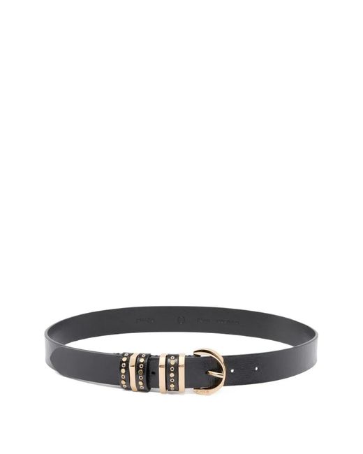 Pinko White Ceinture En Cuir Cloutée À Boucle