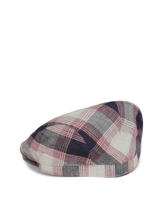 Lock & Co Gray Grosvenor Checked Beret for men
