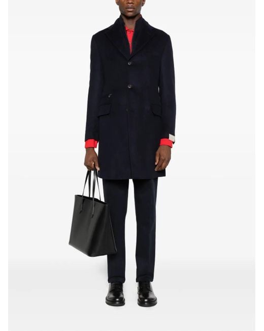 Corneliani Blue Single-Breasted Coat for men