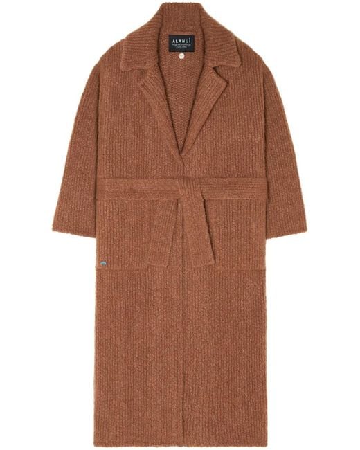 Alanui Brown Knitted Robe Coat