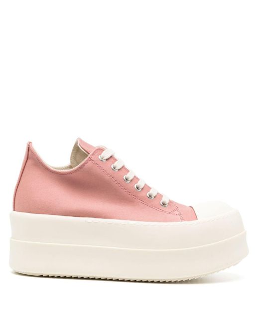 Rick Owens Pink Lido Double-bumper Lace-up Sneakers
