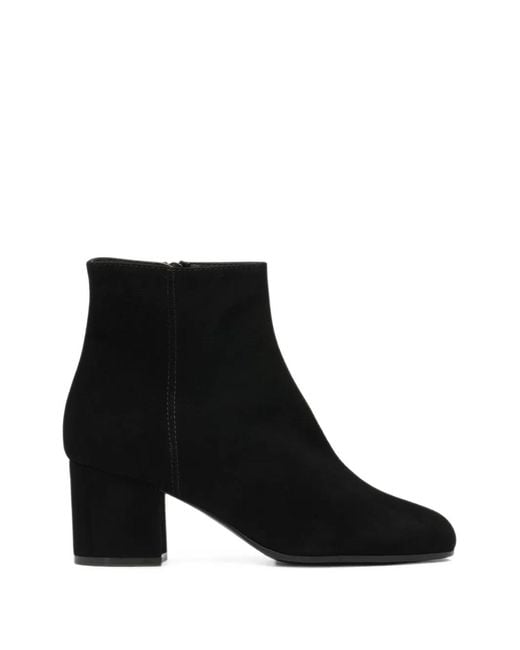 Via Roma 15 Black Suede-Finish Ankle Boots