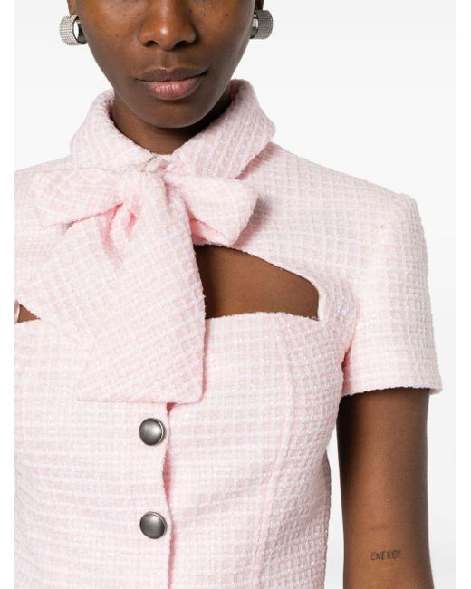 Veste crop en tweed à sequins Alessandra Rich en coloris Pink