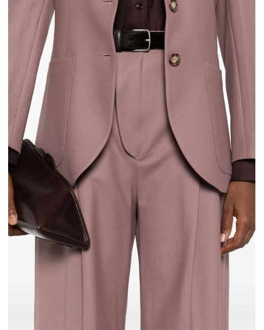 Victoria Beckham Purple Pleated Tailored Trousers