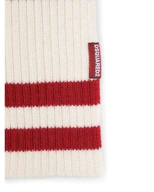 DSquared² White Knit Scarf Accessories for men
