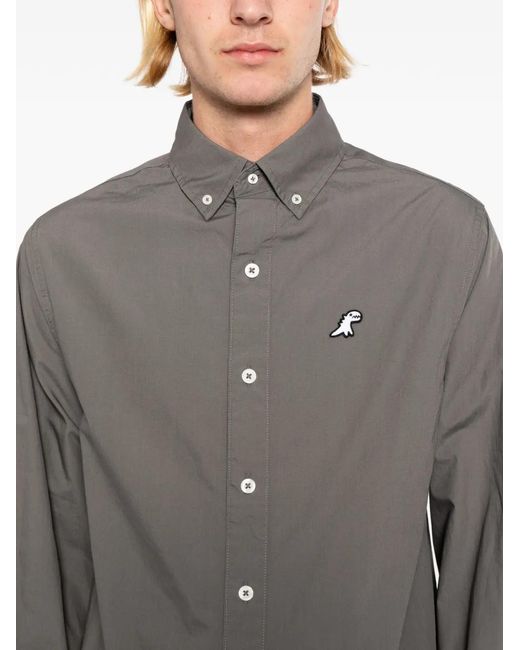 SPORT b. by agnès b. Gray Dino-Embroidered Shirt for men