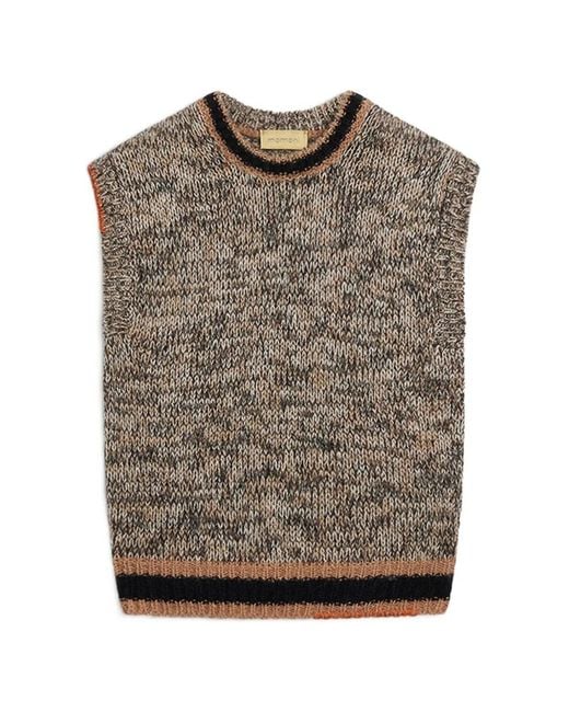 Momoní Brown Lett Mouliné-Knit Tank Top