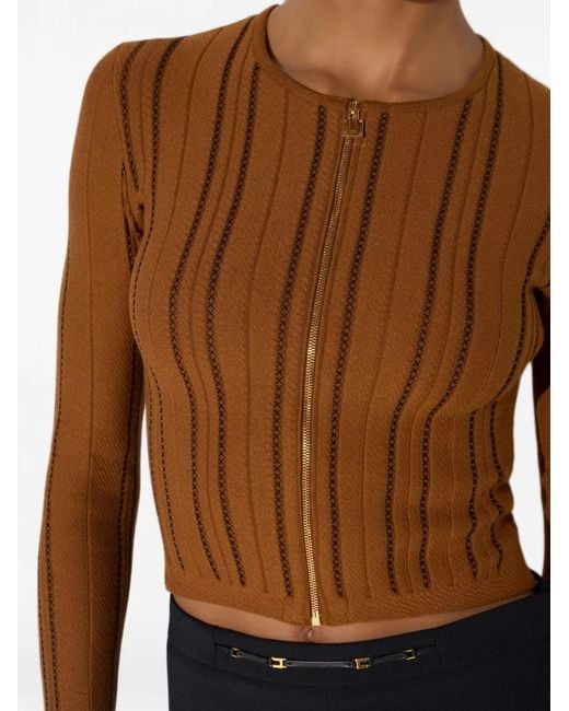 Elisabetta Franchi Brown Cardigan