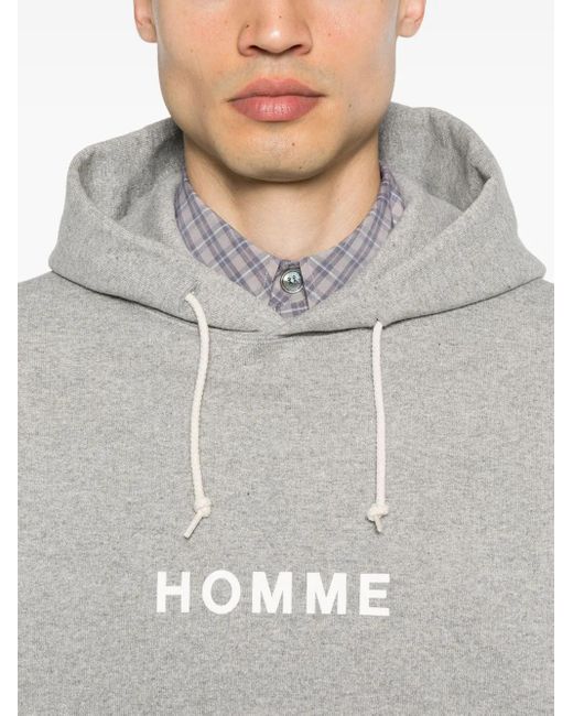 Comme des Garçons Gray Logo-Print Hoodie for men